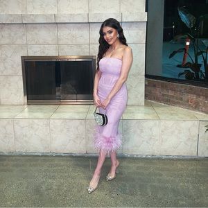 Pink/light purple midi dress
